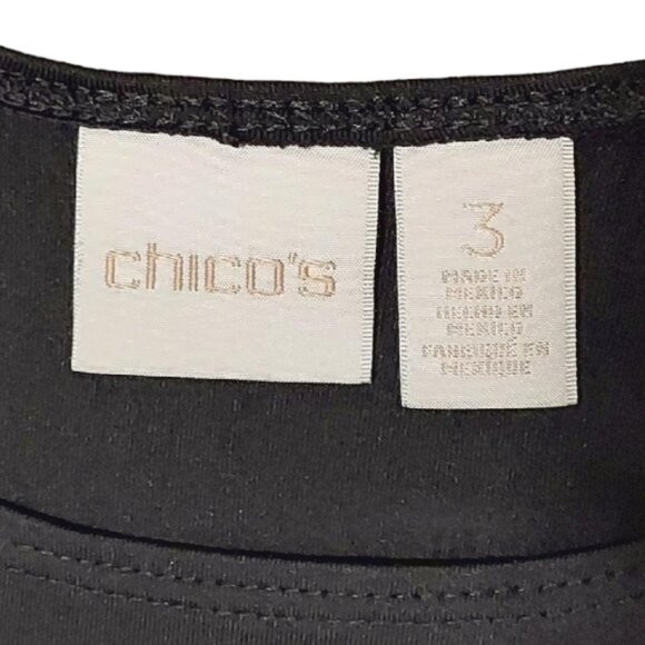 Chico’s Timeless Scoop-Neck Shell Black SZ 3/XL/16 - Picture 6 of 8